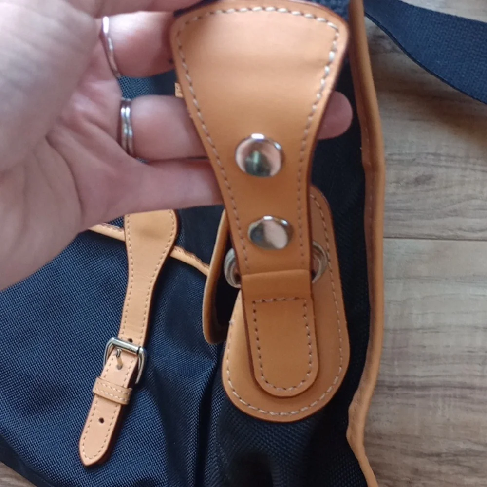 Muleholland Brother's Black and Tan Messenger Bag Multiple Pockets size L